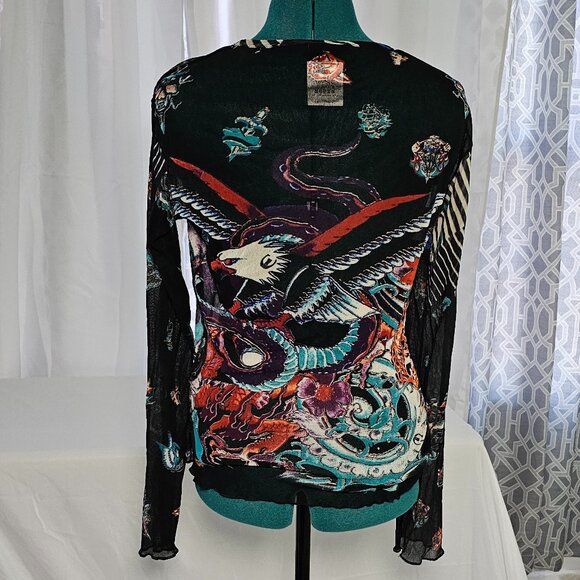 Just Cavalli Multicolor Printed Blouse – Long Sleeve, EUR 50 / US 14–16 - Picture 3 of 14